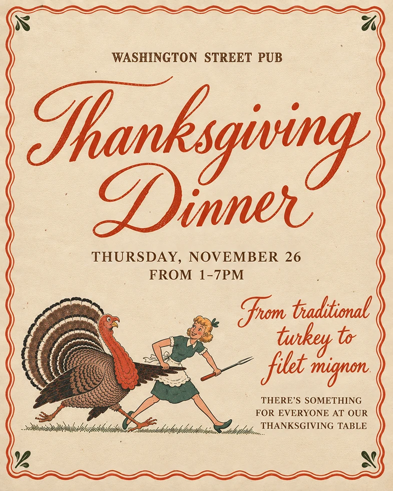 Thanksgiving at Washington Street Pub